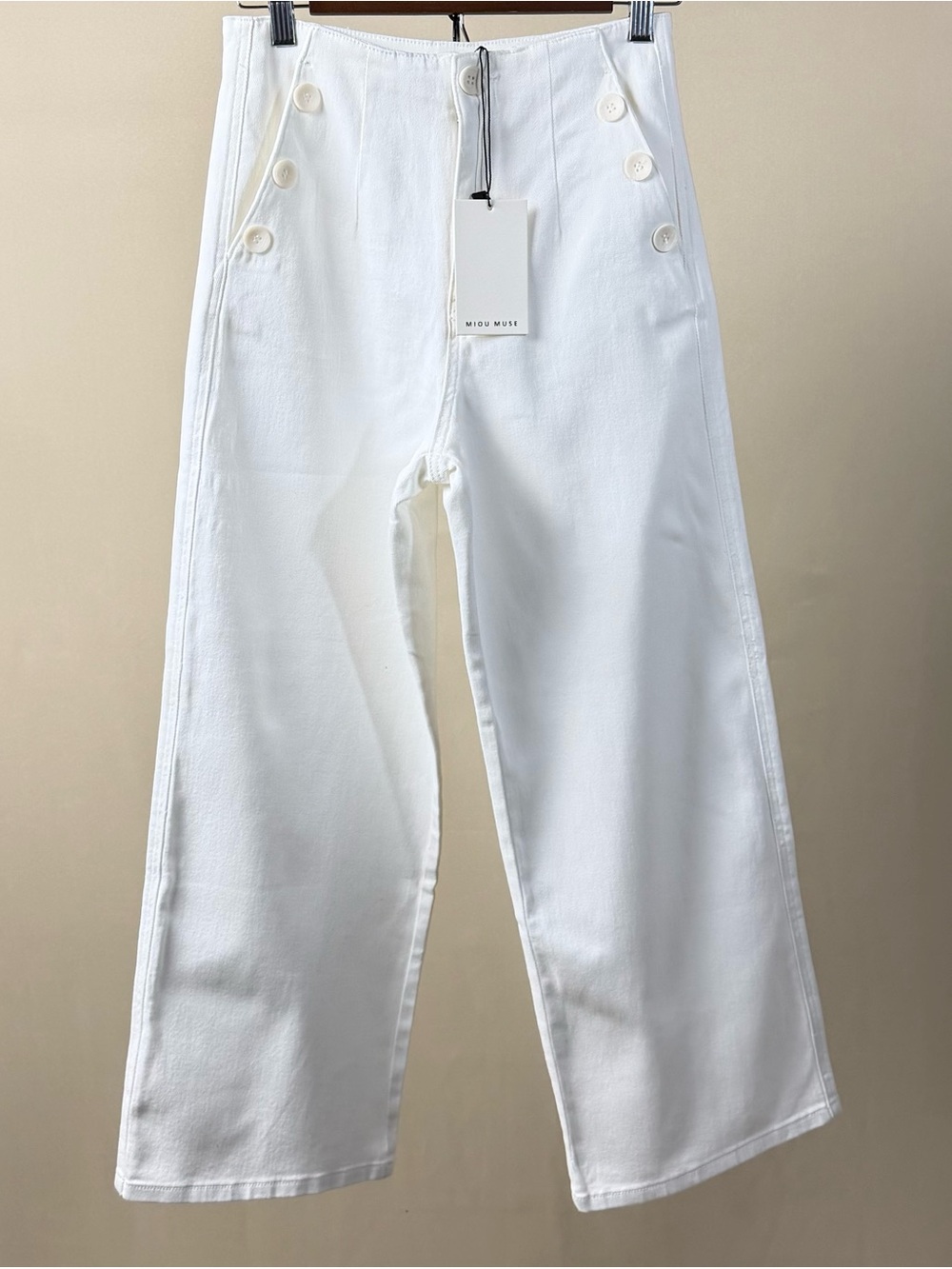 Miau Muse Women's White Wide-Leg Jeans